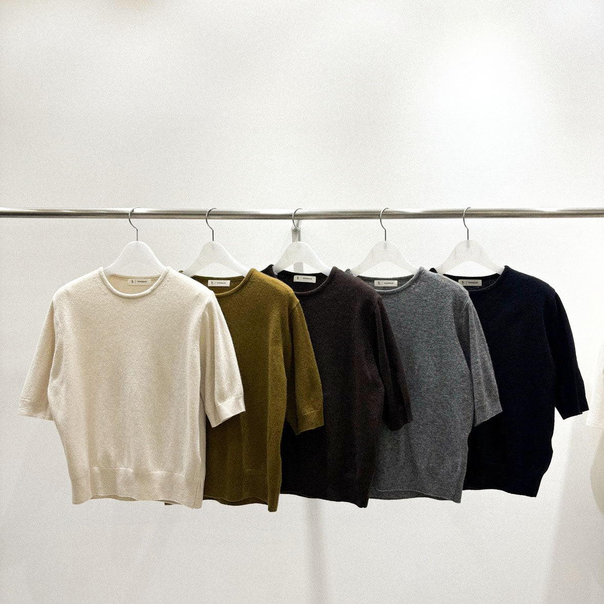 Cashmere Wool Blend Short-Sleeve Sweater